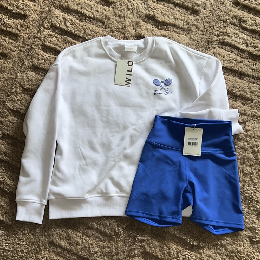 WILO 2 Piece Crew Sweat Short NEW WITH TAGS